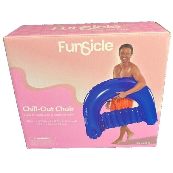 New Swimming Pool Chair Float New Funsicle Midnight Blue Inflatable Drink Holder - Picture 1 of 5